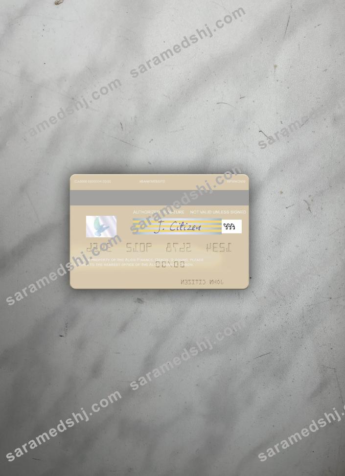 Gabon Alios France visa debit card photolook back
